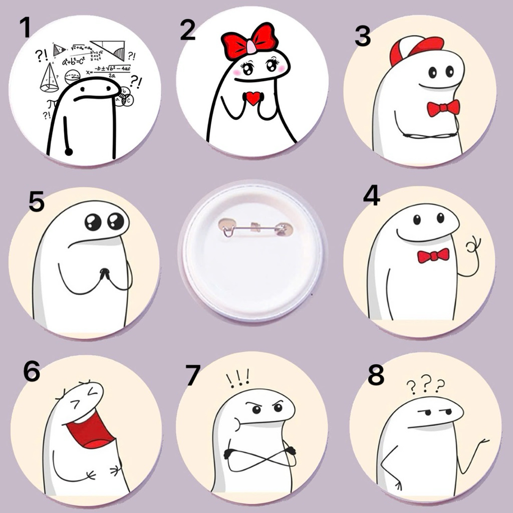 Huy hiệu người que 3 hình khác nhau / ghim cài meme người que