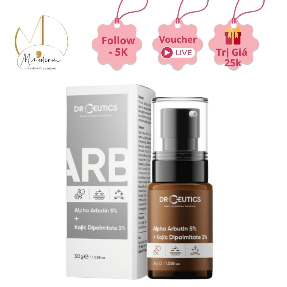 Serum Drceutics Alpha arbutin 5% + Kojic dipalmitate 2% tinh chất giảm thâm, nám, tàn nhang 30ml