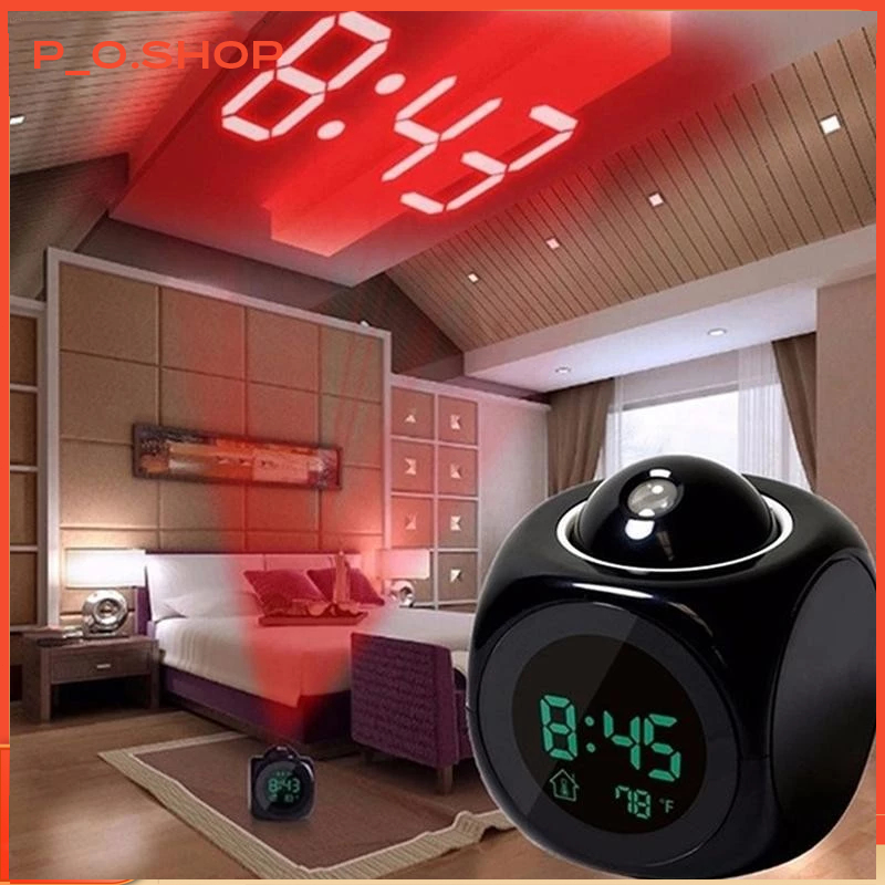 【🔥Rẻ】Đồng Hồ Báo Thức Có Giọng Nói, Có Chức Năng Chiếu ĐÈN LED Hiển Thị Đồng Hồ Và Nhiệt Độ trong ph
