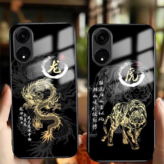 Ốp Lưng mặt kính cho OPPO A18/ A38/ A58/ A78/ A98 5G – Thập nhị Kim Linh – Cao cấp, chống trầy, sang trọng