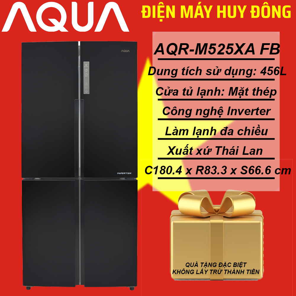 Tủ lạnh Aqua Inverter 456 lít AQR-M525XA FB