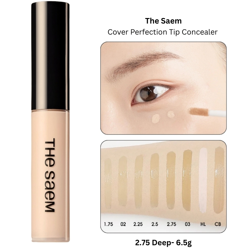 Che khuyết điểm The Saem Cover Perfection Tip Concealer 6.5g SPF28 PA++ Shiny.beauty | BigBuy360 - bigbuy360.vn