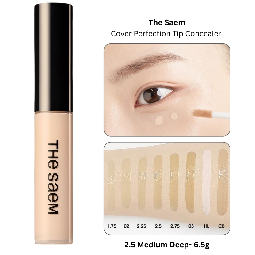 Che khuyết điểm The Saem Cover Perfection Tip Concealer 6.5g SPF28 PA++ Shiny.beauty | BigBuy360 - bigbuy360.vn