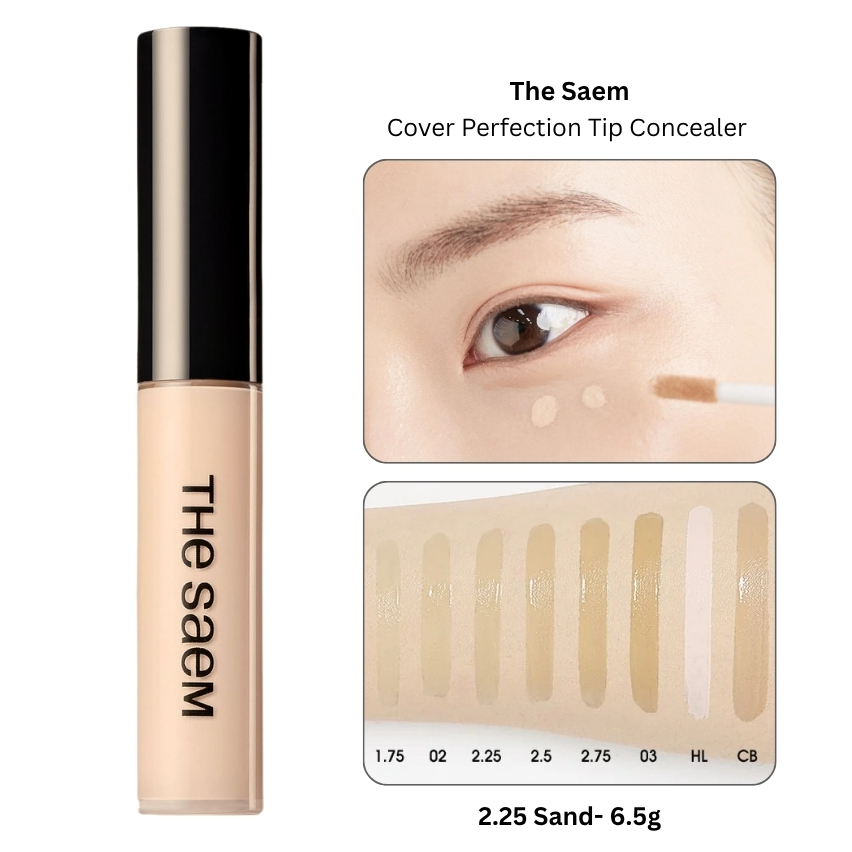 Che khuyết điểm The Saem Cover Perfection Tip Concealer 6.5g SPF28 PA++ Shiny.beauty | BigBuy360 - bigbuy360.vn
