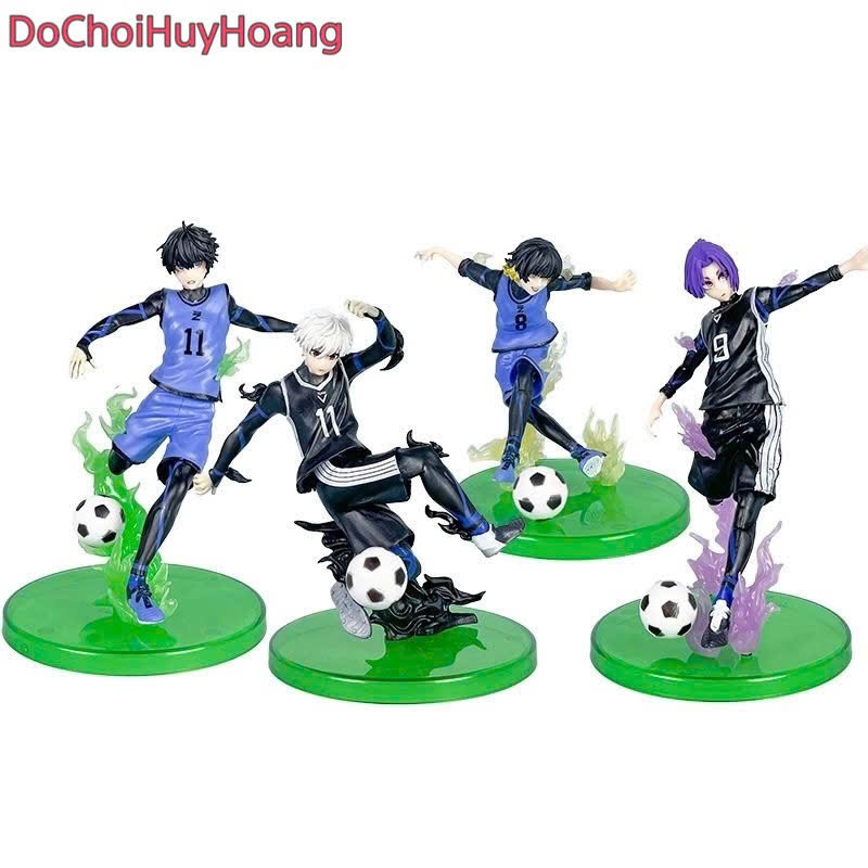 Mô hình tượng Nagi Rin Leo trong all in one blue lock bóng đá đế xanh