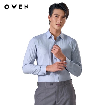 Owen - Áo sơ mi dài tay Regular Fit AR250033DT màu Xanh chất liệu Bamboo spandex