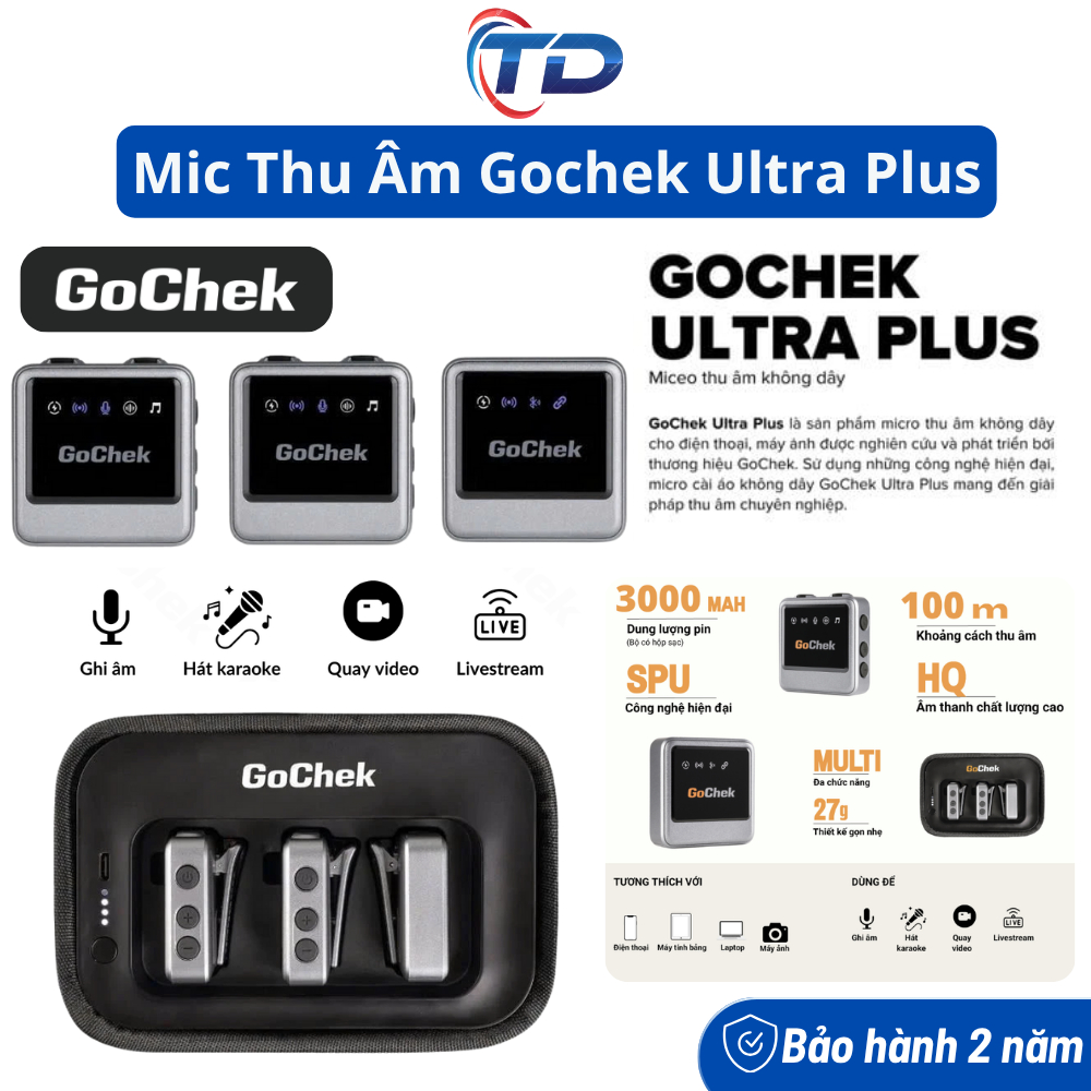 Micro Thu Âm Không Dây Gochek A / B Ultra Plus/ D Ultra Plus - Mic Ghi Âm Đa Thiết Bị