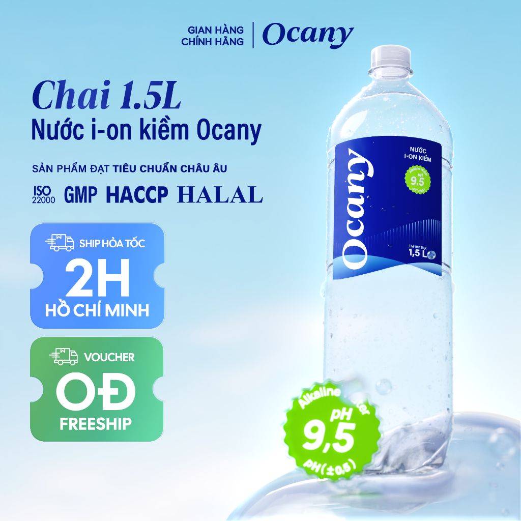 [HÀNG TẶNG] Nước uống ion kiềm Ocany chai 1500ml