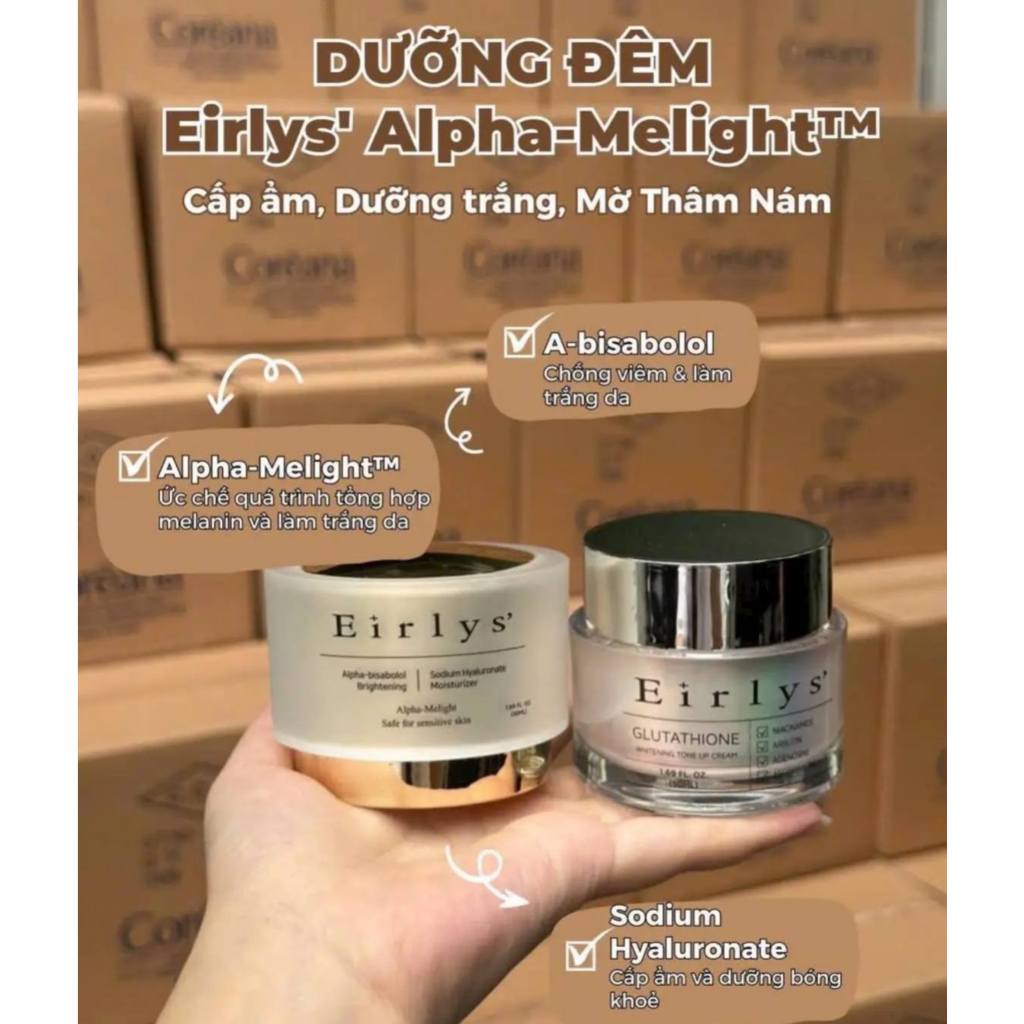 Kem Dưỡng Trắng Da Eirlys' Glutathione Mờ Thâm Nám, Tàn Nhang