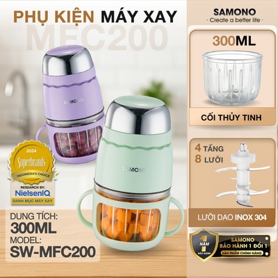Phụ kiện thay thế máy xay Samono 0.3L, model SW-MFC200, cối thủy tinh và dao xay thay thế, chat để được tư vấn đúng loại