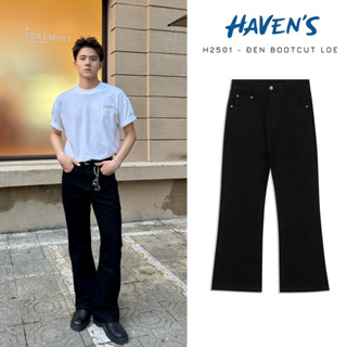  QUẦN JEANS ĐEN FORM BOOTCUT LOE NHẸ 100% COTTON - H2501 