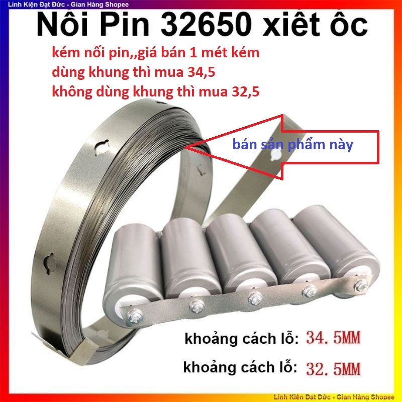 Tấm kẽm nối pin lithium - 32650 - sợi đơn 1 mét ( giá bán 1 mét)