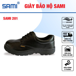 Giày Bảo Hộ Lao Động Sami SK201 - Da Bò Thật, Siêu Bền, Đế Chống Đinh, Chống Trơn Trượt, Chống Thấm