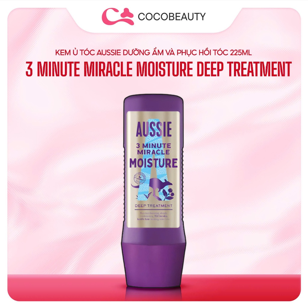Kem Ủ Tóc Dưỡng Ẩm Và Phục Hồi Tóc Aussie 3 Minute Miracle Moisture Deep Treatment 225ml