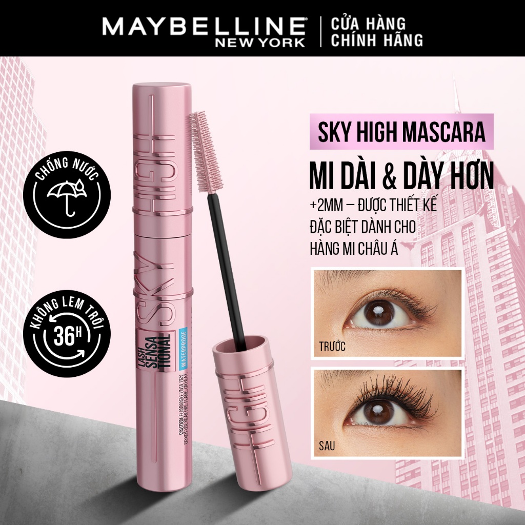 [MỚI] Mascara Sky High Chuốt Mi Tơi Dài Mi Lash Sensational Maybelline New York Waterproof 6ml | BigBuy360 - bigbuy360.vn