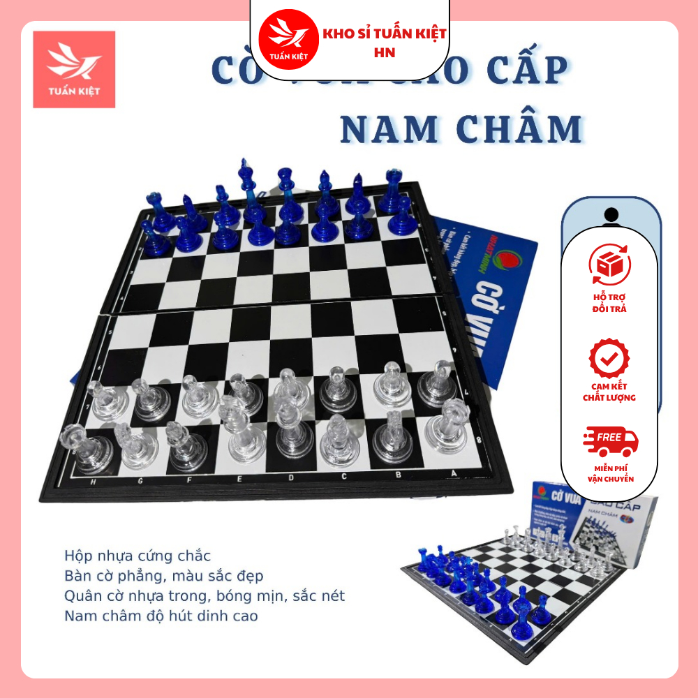 Bộ Cờ Vua Nam Châm Nhật Minh NM3301 – Nhựa Trong Cao Cấp, Bàn Cờ Gấp Gọn, Quân…