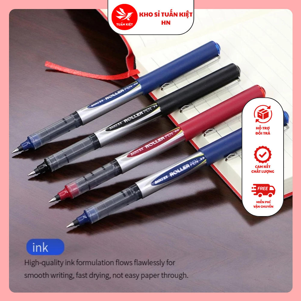 Hộp 12 cái bút nước Baoke cao cấp Gel - BK110 - 0.5 - nắp cài inox