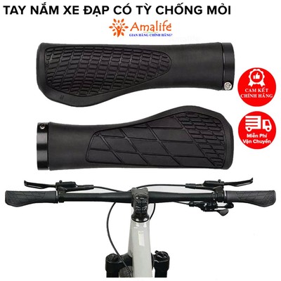 Cặp Tay Nắm Xe Đạp Hãng Amalife Cao Su Mềm Có Tỳ Chống Mỏi, Tay Nắm Ghi Đông Xe Đạp Thể Thao TN1