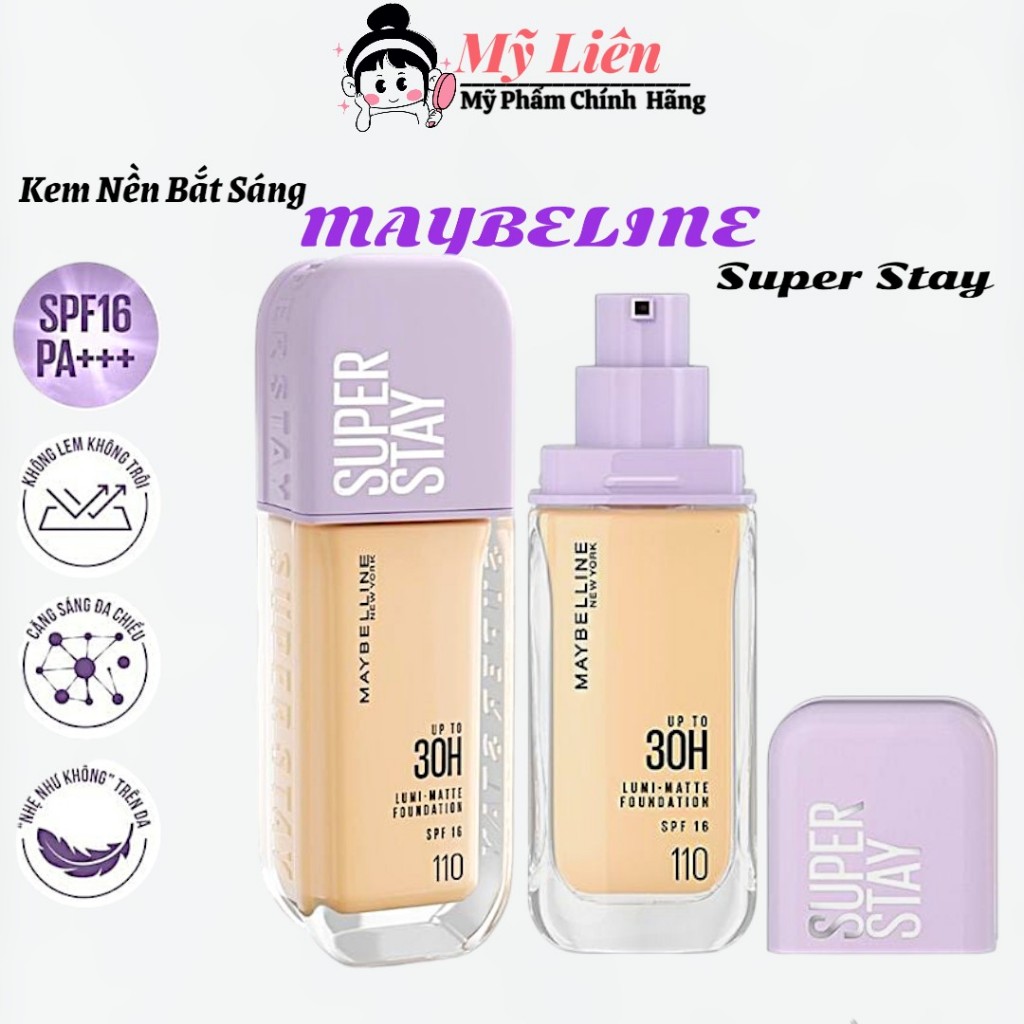 Kem Nền Bắt Sáng, Che Phủ Cao Maybelline Super Stay Up To 30H Lumi Matte Foundation 35ml - Maybellin