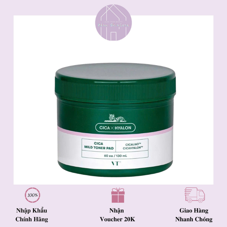 VT Toner Pad Cica Toner Mild - Toner Pad Cân Bằng Da (60 Miếng)