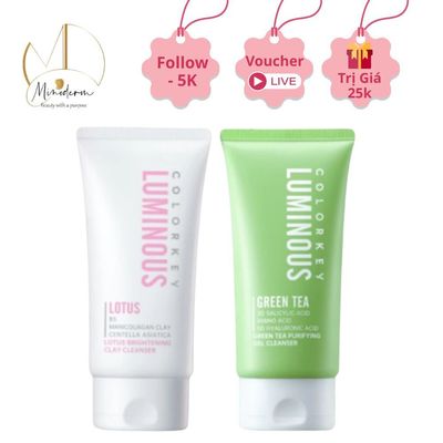 Sữa rửa mặt đất sét Colorkey Luminous Lotus Brightening Clay Cleanser sạch sâu, dịu nhẹ, kiềm dầu