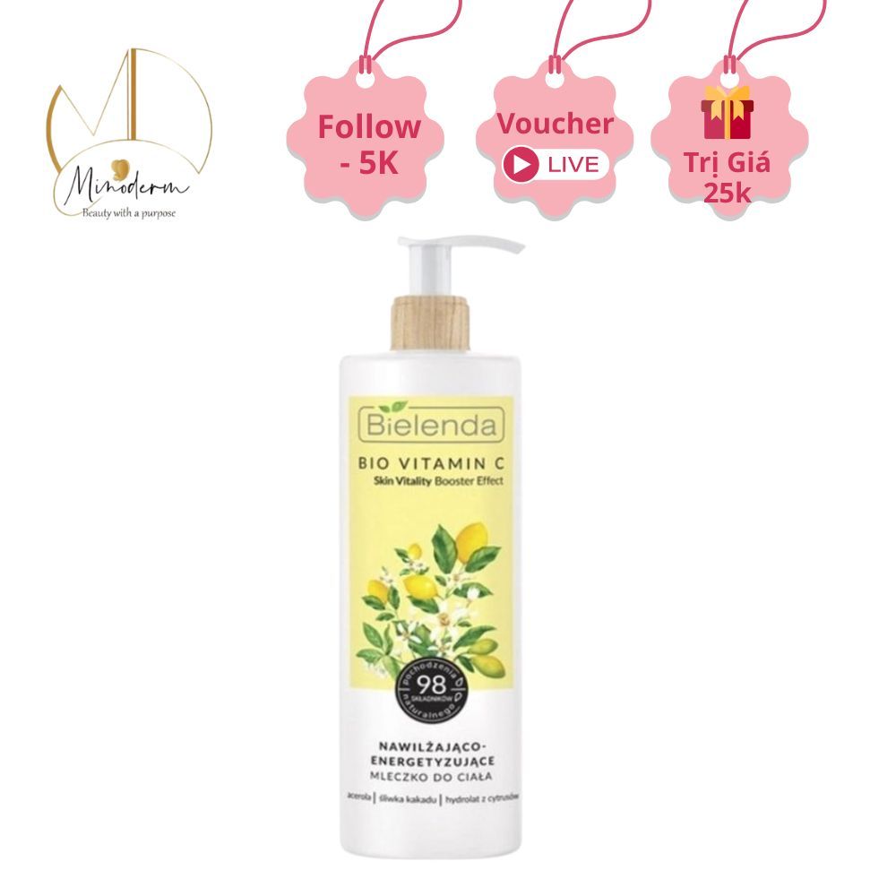 Dưỡng thể trắng da Bielenda Bio Vitamin C dưỡng ẩm, làm sáng mịn da 400ml