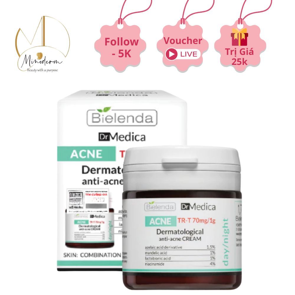  Kem dưỡng Bielenda Dr. Medica Anti-Acne Dermatological giảm mụn mờ thâm 50ml 