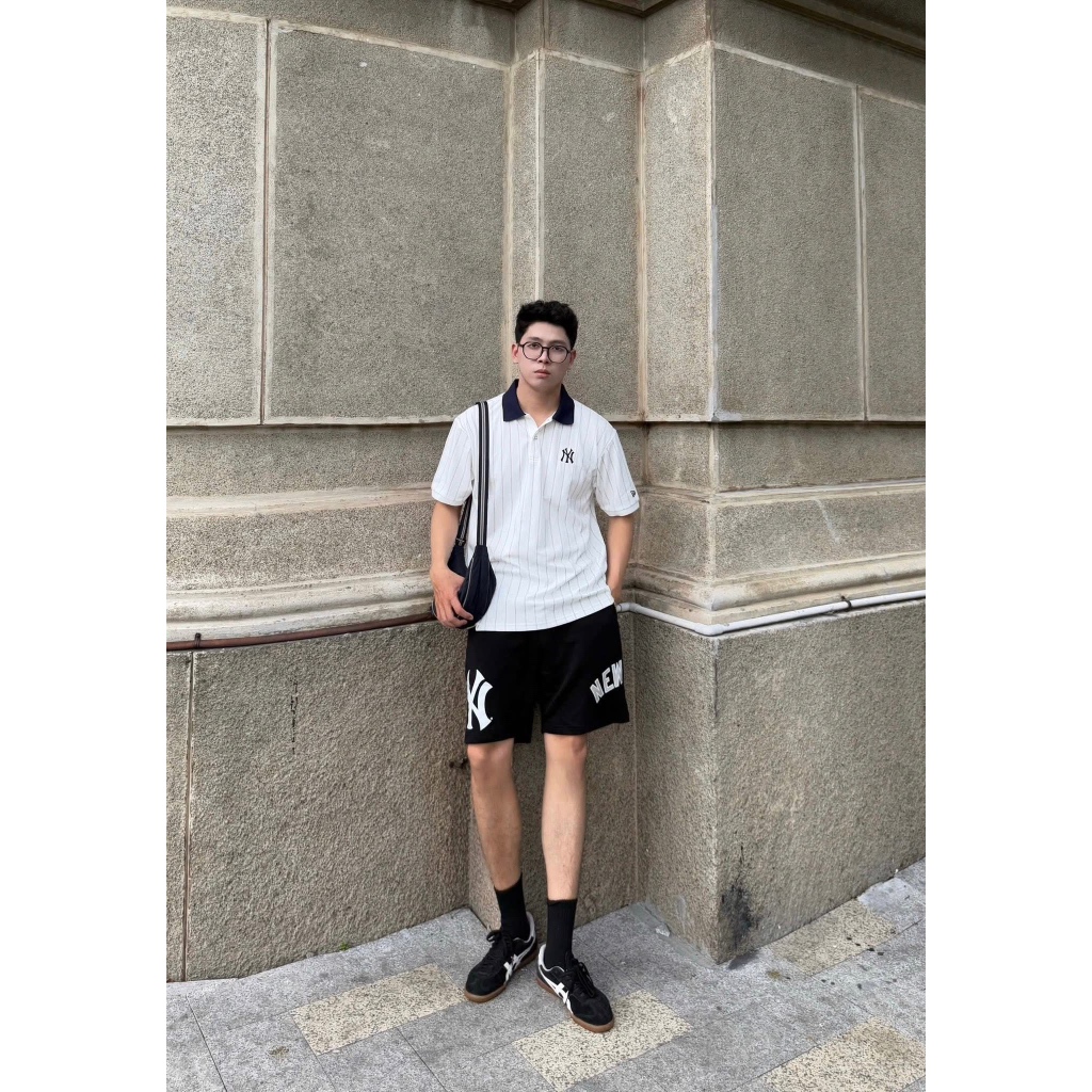 [ CHÍNH HÃNG ] ÁO POLO NEW ERA SỌC TRẮNG CỔ ĐEN UNISEX NAM NỮ | BigBuy360 - bigbuy360.vn