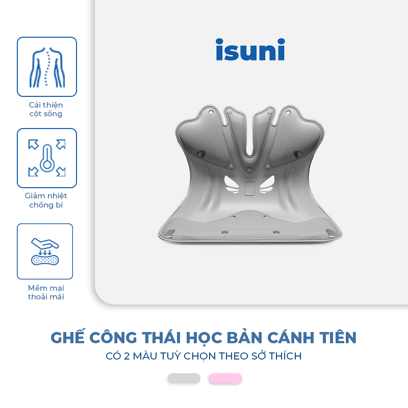[DÀNH CHO NGƯỜI CAO TRÊN 1M7] Ghế Công Thái Học ISUNI, Ghế Điều Chỉnh Tư Thế Ngồi Giảm Đau Lưng