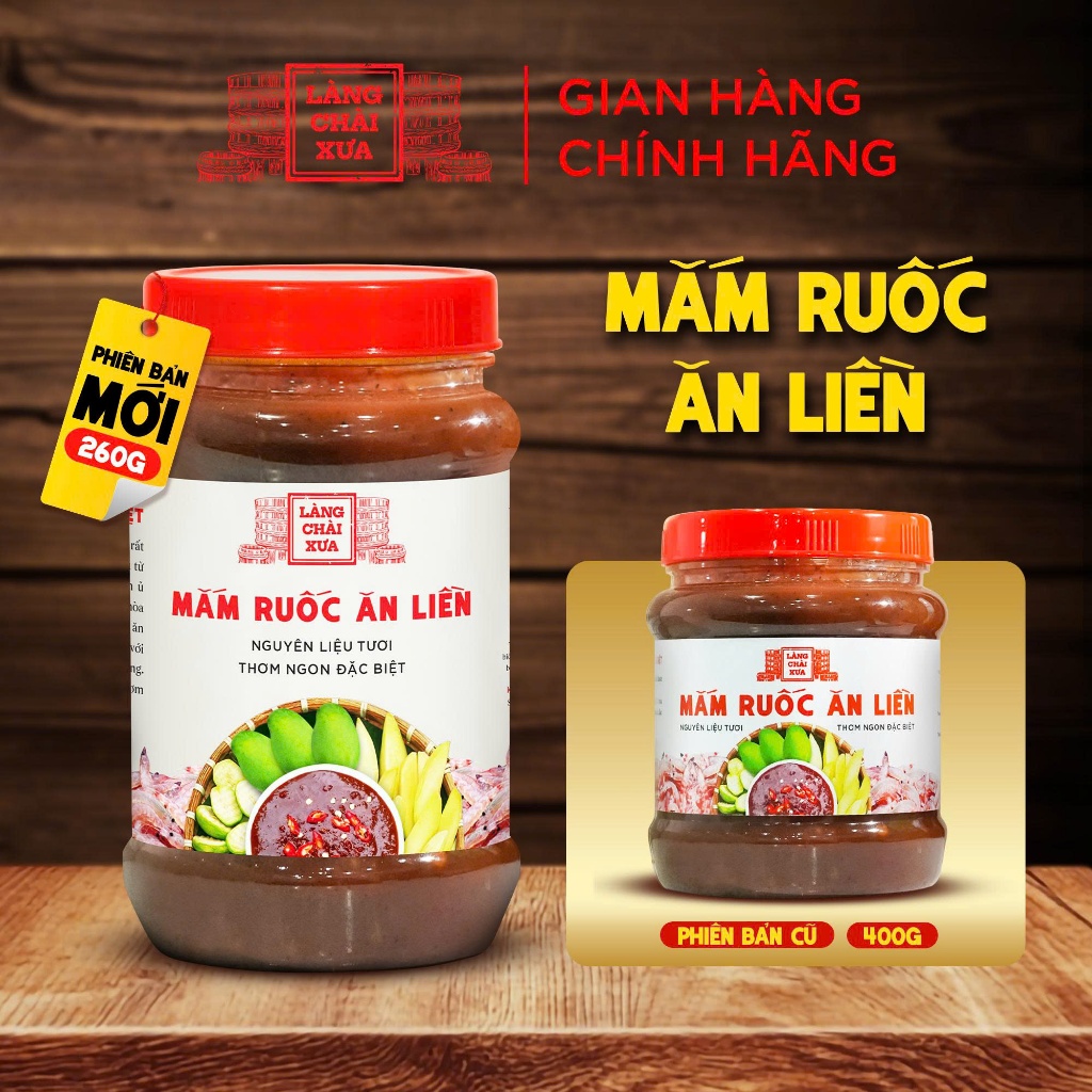 [Hủ 260g] Mắm ruốc ăn liền Làng Chài Xưa (ăn thấy me tươi có hột chua chua rất ngon) nguyên liệu tươi thơm ngon đặc biệt