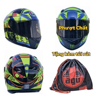 Mũ bảo hiểm Fullface AGU nhiều màu tặng kèm túi rút xịn sò-Nón bảo hiểm AGU cao cấp hàng chính hãng