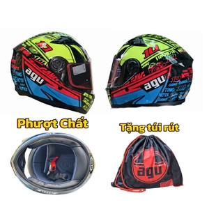 Mũ bảo hiểm Fullface AGU nhiều màu tặng kèm túi rút xịn sò-Nón bảo hiểm AGU cao cấp hàng chính hãng