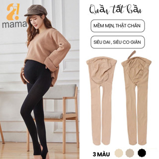  Quần tất bầu 2mama dày vừa có chun điều chỉnh bụng tiện lợi siêu dai mềm mịn không xù thật chân 
