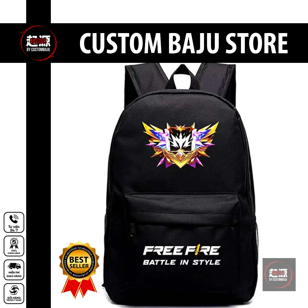 (DEAL HOT) Balo Đi Học Free Fire Battle in Style - One Piece Mũ Rơm