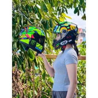 Mũ bảo hiểm Fullface AGU nhiều màu tặng kèm túi rút xịn sò-Nón bảo hiểm AGU cao cấp hàng chính hãng