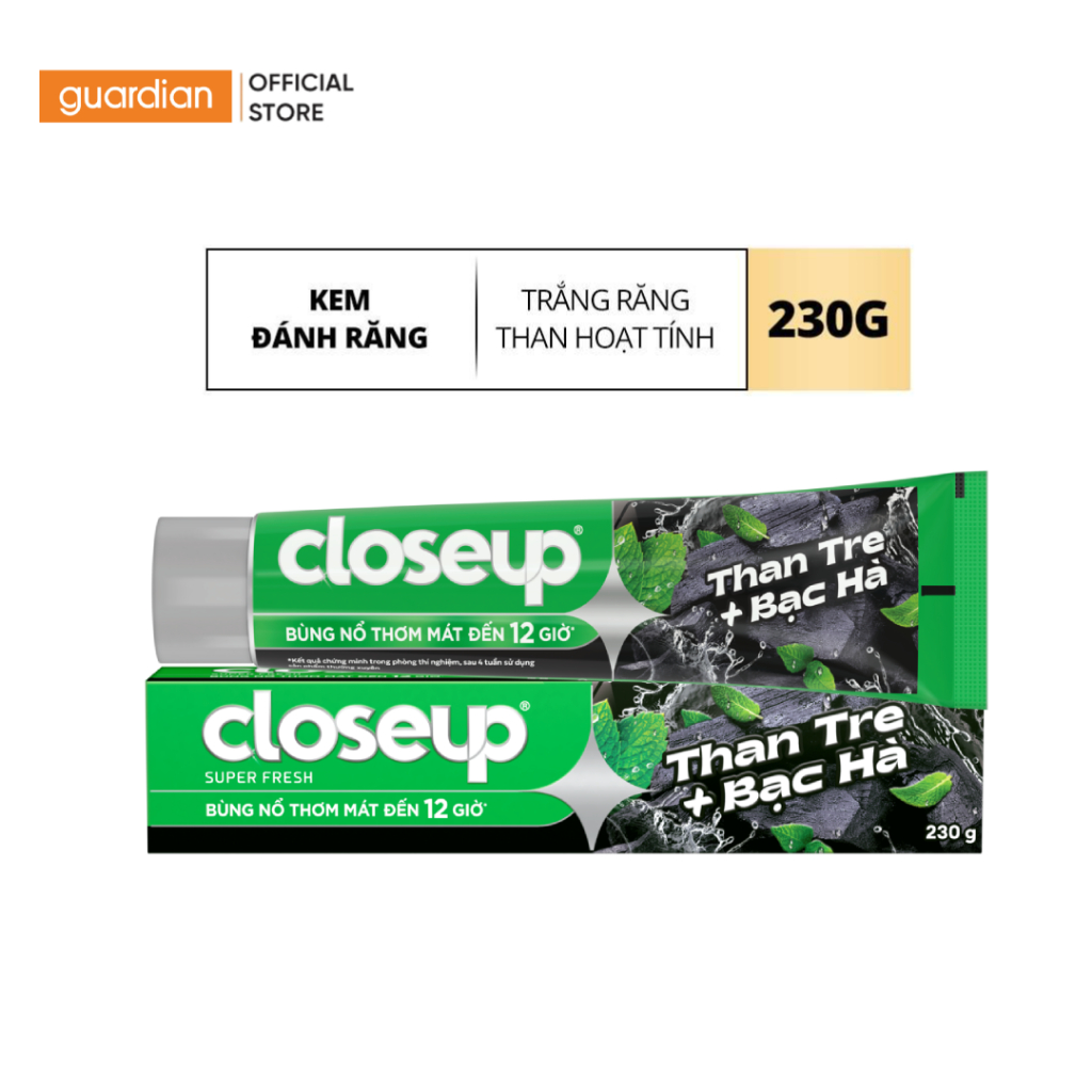 Kem Đánh Răng Closeup Detox Trắng Răng Than Hoạt Tính 230g