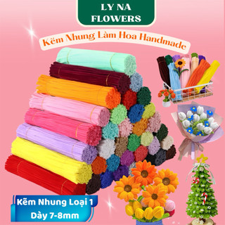  Kẽm nhung dày mịn 7-8mm làm hoa cây thông handmade đồ trang trí DIY thủ công học sinh   Bó 98-100 sợi  