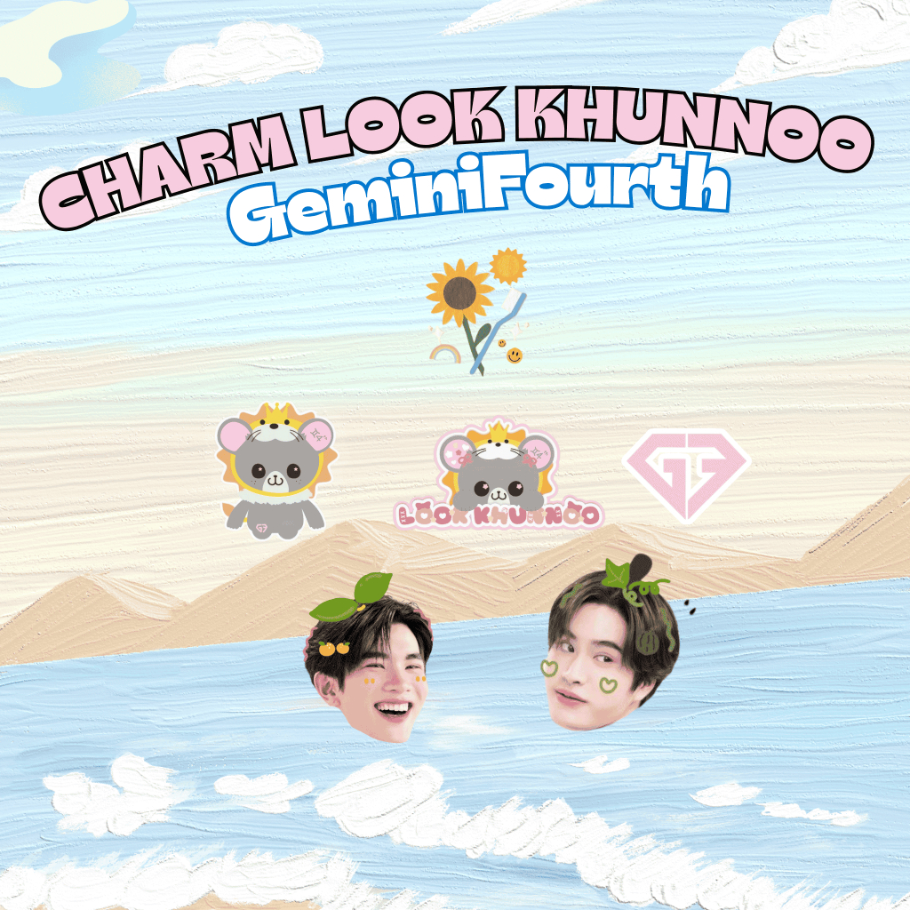 Bộ 6 Jibbitz/charm gắn dép in hình linh vật OTP LOOK KHUN NOO