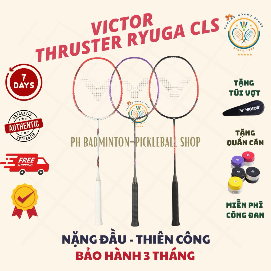 HOẢ TỐC [Đan cước-Tặng túi+quấn cán] Vợt Cầu Lông Victor THRUSTER RYUGA CLS Chính Hãng Toàn Diện