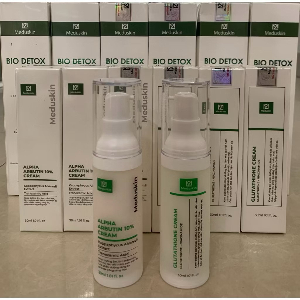 COMBO LÀM MỜ NÁM ALPHA ARBUTIN 10% VÀ GLUTATHIONE CAEAM ( tan nám 3 tầng)