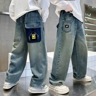 M-148 Quần Jeans Bé Trai LALAKIDS Phong Cách In Túi Sau Size 120-180 Chất Liệu Jeans Mềm Cho Bé 18-60Kg