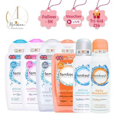 Dung Dịch Vệ Sinh Phụ Nữ Femfresh Intimate Wash 250ml làm sạch, khử mùi, dưỡng ẩm dịu nhẹ