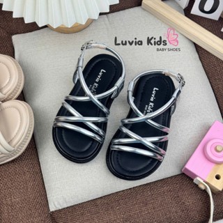 Dép sandal quai hậu bé gái cao cấp đế cao quai mảnh màu đen dễ phối đồ Luvia Kids X20LK