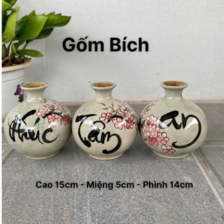  Bình Hút Lộc Mini Vẽ Tay Bình Hoa Nhỏ Decor Trang Trí xinh Gốm Sứ Bát Tràng 