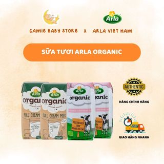 Sữa tươi hữu cơ Arla Organic thùng 12 hộp 200ml vị Nguyên Kem, Dâu