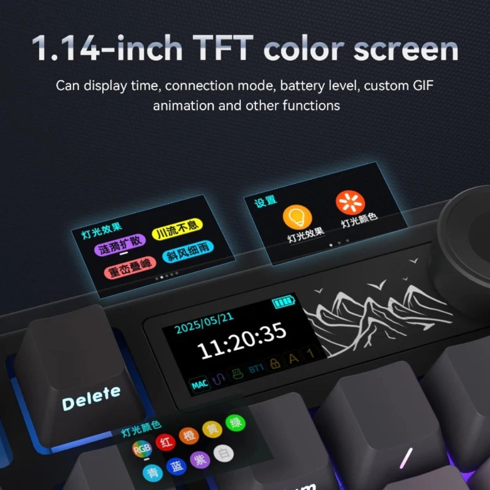 Bàn phím cơ Ajazz AK980 Pro V2 - 3 Mode - Led RGB - Pin 10000Mah - App Marco - Hot swap 5pin | BigBuy360 - bigbuy360.vn