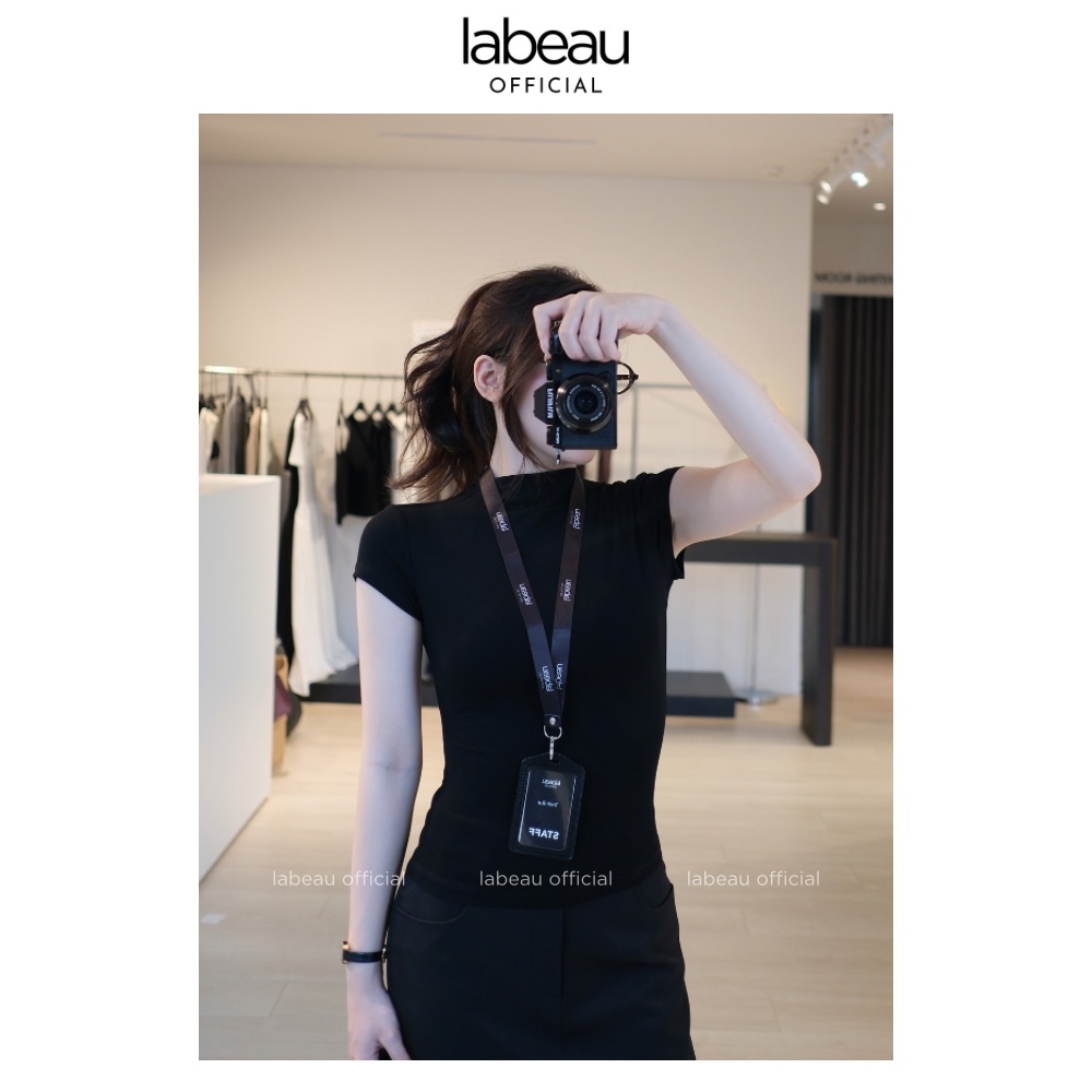 Áo Thun Tay Ngắn Cổ Cao | Labeau - Form ôm Basic, Thoáng Mát & Dễ Phối Đồ | BigBuy360 - bigbuy360.vn