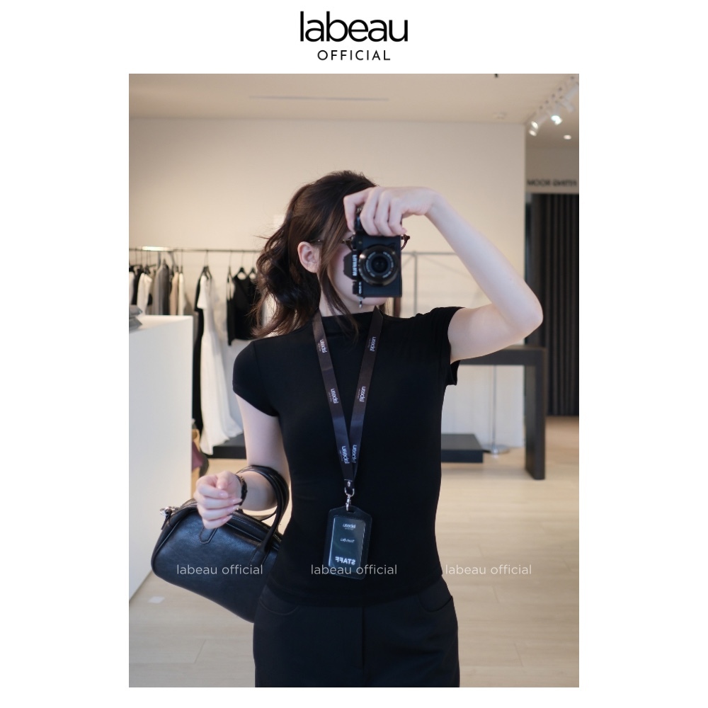 Áo Thun Tay Ngắn Cổ Cao | Labeau - Form ôm Basic, Thoáng Mát & Dễ Phối Đồ | BigBuy360 - bigbuy360.vn