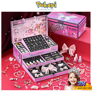  Bộ Đồ Chơi Xâu Vòng Tay Vòng Cổ Hạt Cườm Nhiều Mẫu Công Chúa Trang Sức Handmade DYI Sáng Tạo-Đồ Chơi Cho Bé PUKAPI 