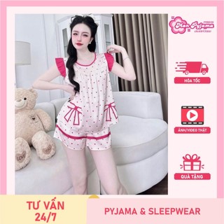  Đồ ngủ dễ thương,đồ ngủ lụa lạnh cao cấp,bộ tiểu thư,đồ bộ nữ đồ mặc nhà cánh tiên quần đùi cute 38  